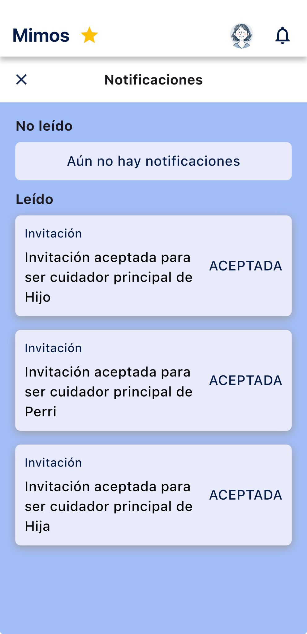 Mimos App - Centro de notificaciones unificado para el equipo de cuidado